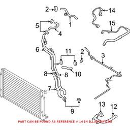 VW Engine Coolant Hose 06J121497H